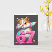 67 Animals Funny 67 Brainrot Youth Kids Hamster 67 Kaart (Gele Bloem)