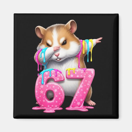 67 Animals Funny 67 Brainrot Youth Kids Hamster 67 Magneet (Voorkant)