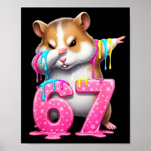 67 Animals Funny 67 Brainrot Youth Kids Hamster 67 Poster (Voorkant)