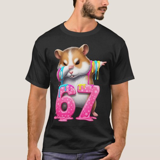 67 Animals Funny 67 Brainrot Youth Kids Hamster 67 T-shirt (Voorkant)