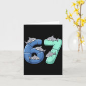 67 Animals Funny 67 Brainrot Youth Kids Shark 67  Kaart (Gele Bloem)