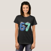 67 Animals Funny 67 Brainrot Youth Kids Shark 67  T-shirt (Voorkant volledig)