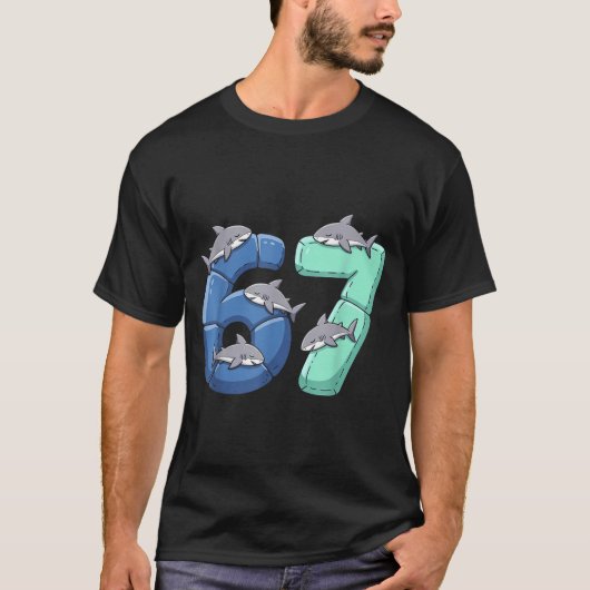 67 Animals Funny 67 Brainrot Youth Kids Shark 67  T-shirt (Voorkant)