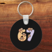 67 Animals Funny 67 Brainrot Youth Kids Sloth 67  Sleutelhanger (Voorkant)