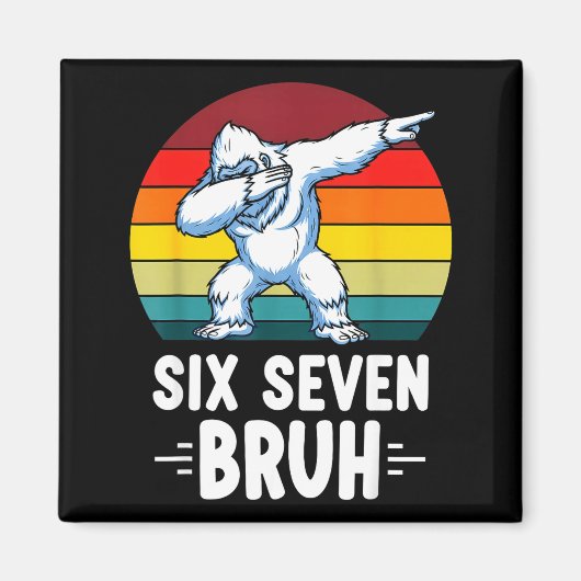 67 Animals Funny 67 Brainrot Youth Kids Yeti 67  Magneet (Voorkant)