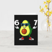 67 Avocado 6 7 Funny Cool Six Seven Meme Cartoon B Kaart (Gele Bloem)