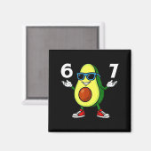 67 Avocado 6 7 Funny Cool Six Seven Meme Cartoon B Magneet (Voorkant / Achterkant)