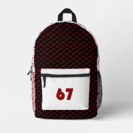 "67" Back Pack Bedrukte Rugzak