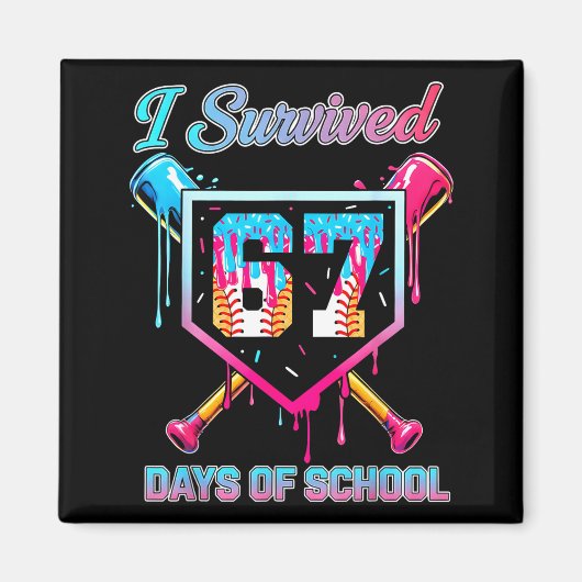 67 Baseball Ice Cream Drip Six Seven Meme Teachers Magneet (Voorkant)