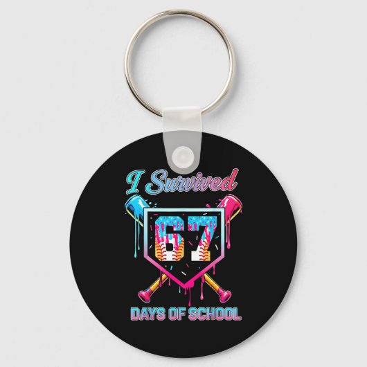 67 Baseball Ice Cream Drip Six Seven Meme Teachers Sleutelhanger (Voorkant)