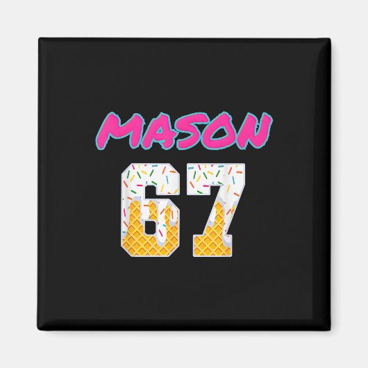 67 Baseball Meme Slang Virale Trend Magneet (Voorkant)