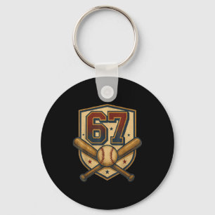 67 Baseball Meme Vintage Srts Crest Grappig Retro Sleutelhanger