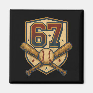 67 Baseball Meme Vintage Srts Wapen Grappig Retro Magneet