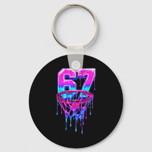 67 Basketbal Drip Six Seven Grappig Sleutelhanger