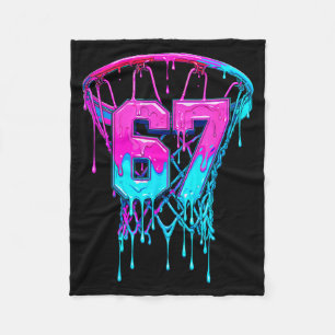 67 Basketbal Drip Zes Zeven Grappig Fleece Deken