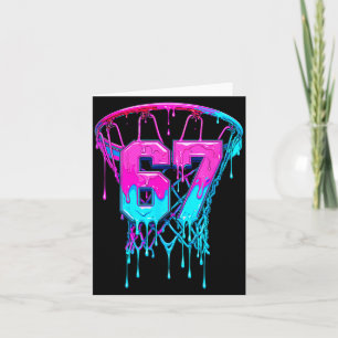 67 Basketbal Drip Zes Zeven Grappig Kaart