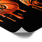 67 Basketbal Ijs Drip Zes Zeven  Poster (Hoek)