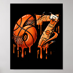 67 Basketbal Ijs Drip Zes Zeven Poster