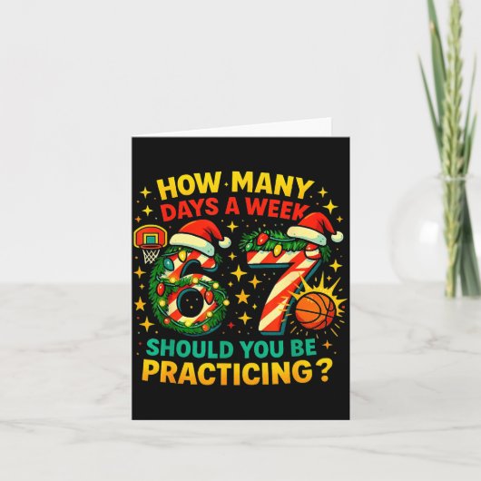 67 Basketbal Kerst Grappig Training Meme Cadeau  Kaart (Voorkant)