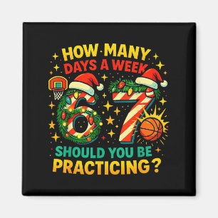 67 Basketbal Kerst Grappig Training Meme Cadeau Magneet