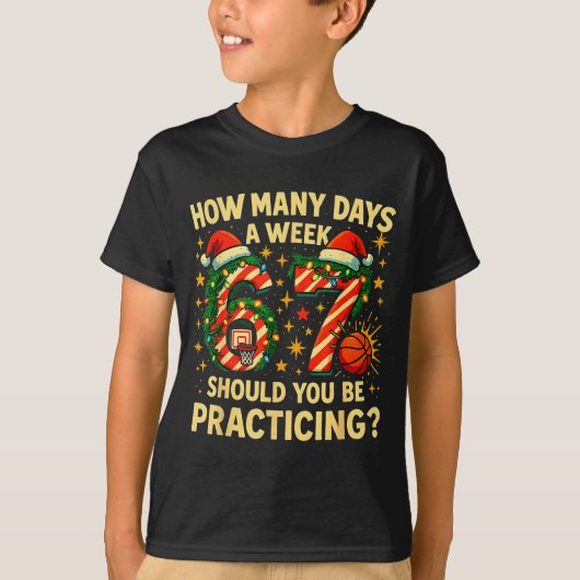 67 Basketbal Kerst Grappig Training Meme Cadeau _ T-shirt (Voorkant)