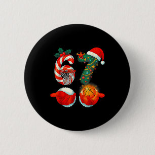 67 Basketbal Kerstman Zes Zeven Meme Kerst Srt M Ronde Button 5,7 Cm