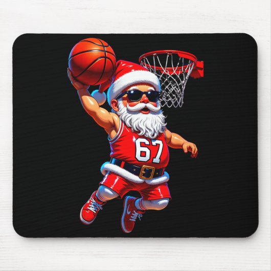 67 Basketbal Sinterklaas Zes Zeven Meme Kerst Srt Muismat (Voorkant)