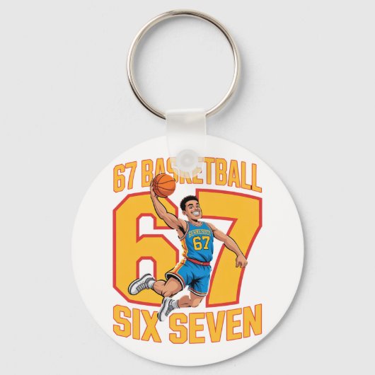 67 Basketbal Six Seven Meme Sleutelhanger (Voorkant)