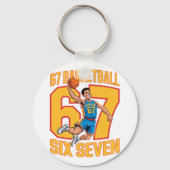 67 Basketbal Six Seven Meme Sleutelhanger (Achterkant)