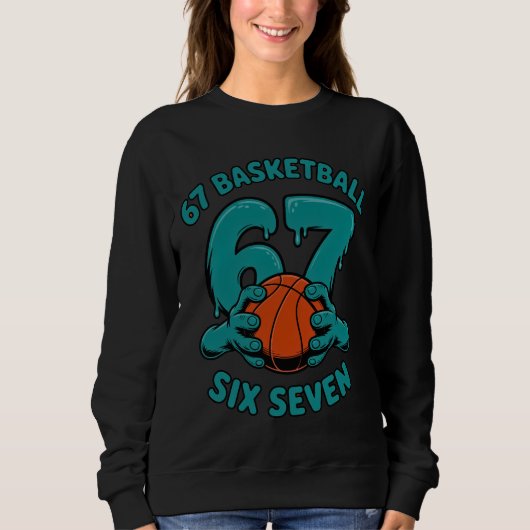 67 Basketbal Six Seven Sports Meme Trui (Voorkant)