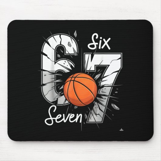 67 Basketbal Zes Zeven 6 7 Meme 67  Muismat (Voorkant)