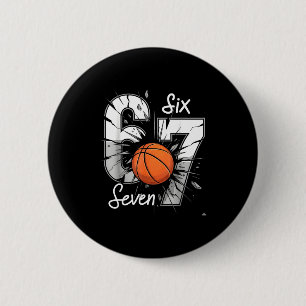 67 Basketbal Zes Zeven 6 7 Meme 67  Ronde Button 5,7 Cm