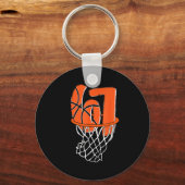 67 Basketbal Zes Zeven 6 7 Meme Grappig 67 Basketb Sleutelhanger (Voorkant)