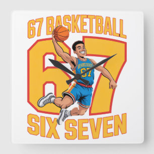 67 Basketbal Zes Zeven Vierkante Klok