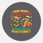67 Basketball Christmas Funny Practice Meme Gift  Ronde Sticker (Voorkant)