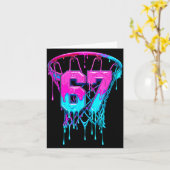 67 Basketball Drip Six Seven Funny  Kaart (Gele Bloem)