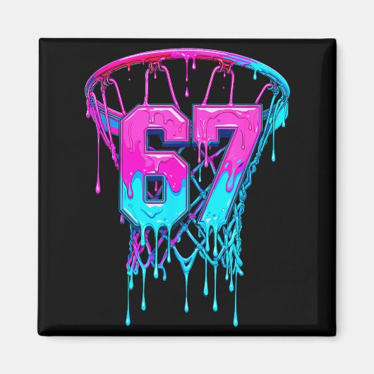 67 Basketball Drip Six Seven Funny  Magneet (Voorkant)