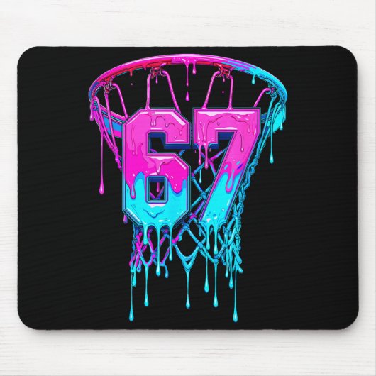 67 Basketball Drip Six Seven Funny  Muismat (Voorkant)