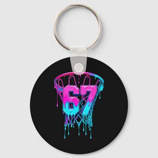 67 Basketball Drip Six Seven Funny Sleutelhanger (Voorkant)