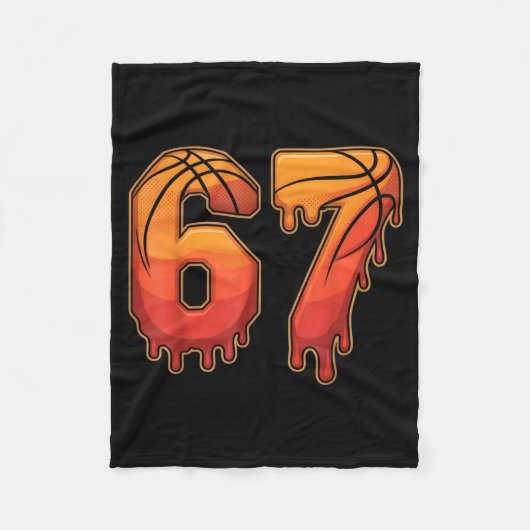 67 Basketball Gen Alpha Slang Kids Drip Six Seven Fleece Deken (Voorkant)