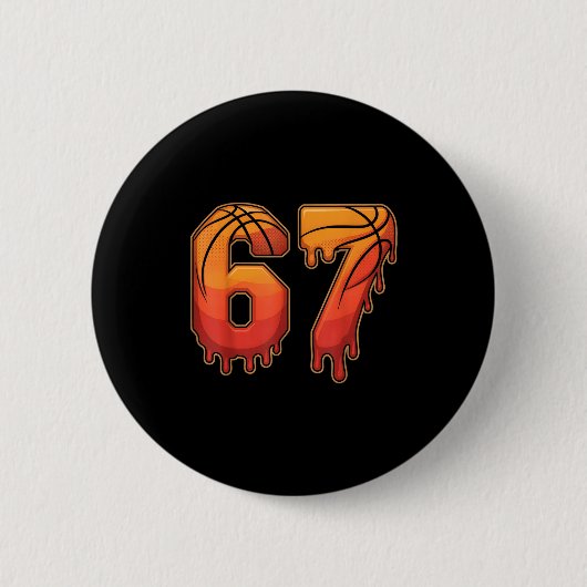67 Basketball Gen Alpha Slang Kids Drip Six Seven Ronde Button 5,7 Cm (Voorkant)