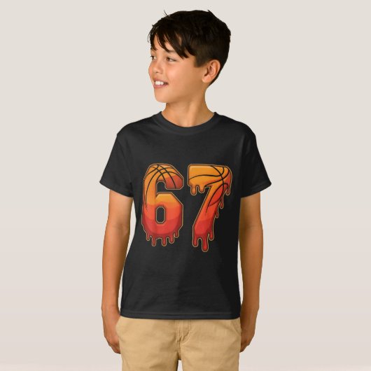 67 Basketball Gen Alpha Slang Kids Drip Six Seven T-shirt (Voorkant volledig)
