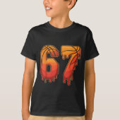 67 Basketball Gen Alpha Slang Kids Drip Six Seven  T-shirt (Voorkant)