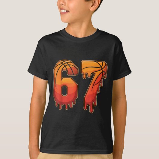 67 Basketball Gen Alpha Slang Kids Drip Six Seven  T-shirt (Voorkant)