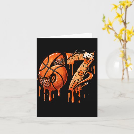 67 Basketball Ice Cream Drip Six Seven  Kaart (Gele Bloem)