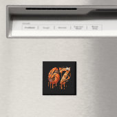 67 Basketball Ice Cream Drip Six Seven  Magneet (Insitu (Vaatwasser))