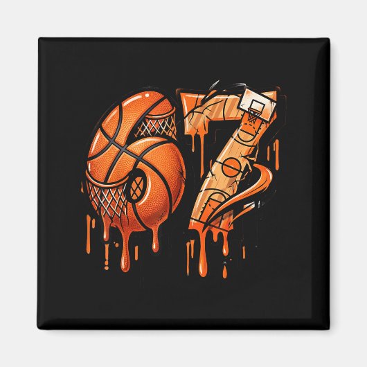 67 Basketball Ice Cream Drip Six Seven  Magneet (Voorkant)