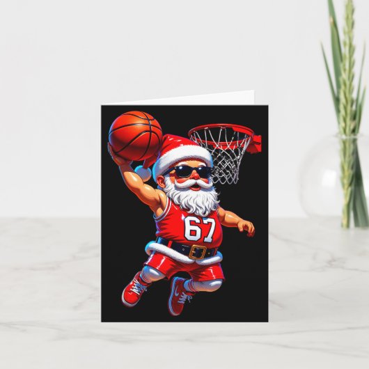 67 Basketball Santa Six Seven Meme Christmas Srt M Kaart (Voorkant)
