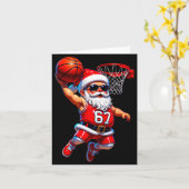 67 Basketball Santa Six Seven Meme Christmas Srt M Kaart (Gele Bloem)