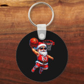 67 Basketball Santa Six Seven Meme Christmas Srt M Sleutelhanger (Voorkant)
